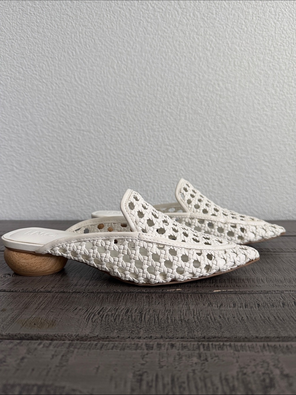 INC International Concepts White Woven Jalissa Slip-On Mules NIB